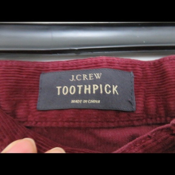 J. Crew Pants Dark Red Corduroy Toothpick Fitted Ankle Womens 24 Skinny Low Rise - Picture 3 of 8